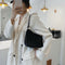 Plush Underarm Pack Shoulder Messenger Bag Women Soft Fluffy Totes (Black)