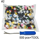 500Pcs/Bag Mixed Door Trim Pin Fastener Push Bumper Rivet Panel Retainer Clip