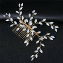 Women Hairpin Hair Comb Clip Head Piece Crystal Flower Bride Hair Pins- FT