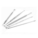 5Pcs Blackhead Pimple Blemish Comedone Acne Extractor Remover Tool Set(Silv
