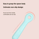 Kitchen Baby Fruit Scoop Stainless Steel Long Handle Sawtooth Spoons (Blue) A