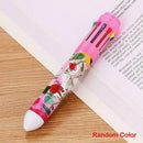 Ten Color Retractable Pen - Retro Pen Multicolor Inks Pen 10-in-1 0.5mm V6D5