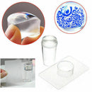 2Pcs Clear Jelly Silicone Nail Art Stamper & Scraper Plate Image Stamping