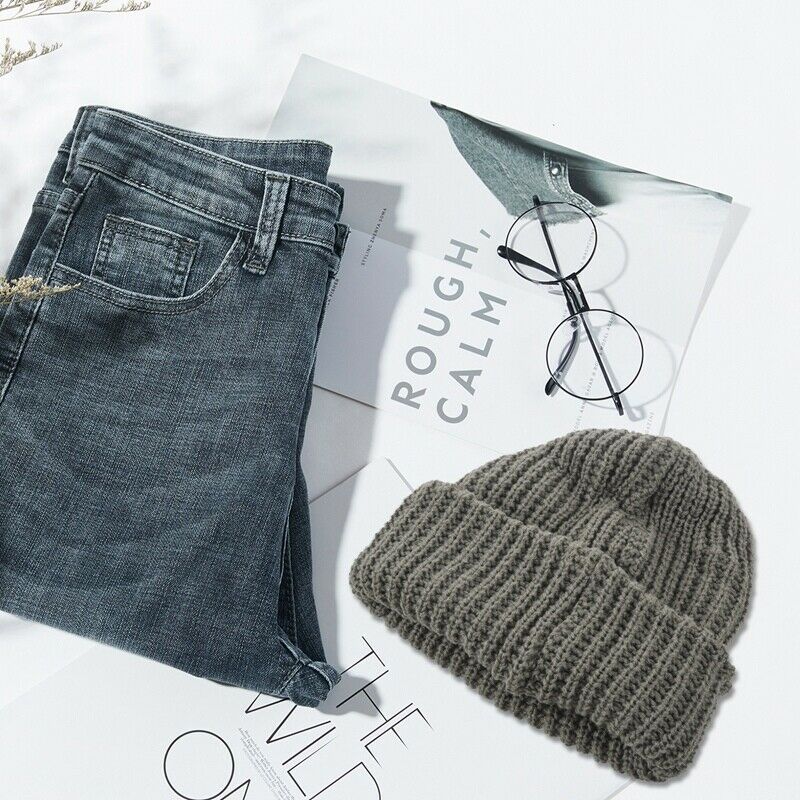 Men's Hat Winter Wool Hemp Cap Hat (Gray) F3Y2