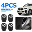 4pcs American Flag Car Tire Valve Stem Caps Air Valve Dust Covers (Black)