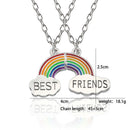 5X(Best Friends Necklace A Pair Enamel Puzzle Rainbow Cloud Pendant Neckla A3P7)