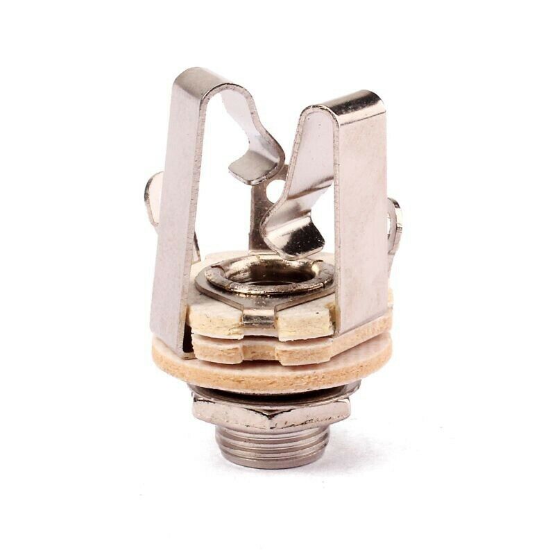 6Pcs Electric Guitar Bass Stereo Jack Dual Channel Jack 6.3Mm 6 Pack