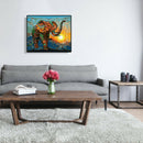 DIY Digital Oil Painting By Numbers Sun Elephant Modern Wall Art Decoration A