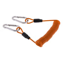 Scuba Diving Spring Coil Rope with two Snap Clips for Current Dive Orange