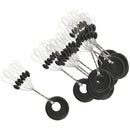 10 Pcs 6 in 1 Black Rubber Oval Stop Bead Ring Fishing Bobber Stopper