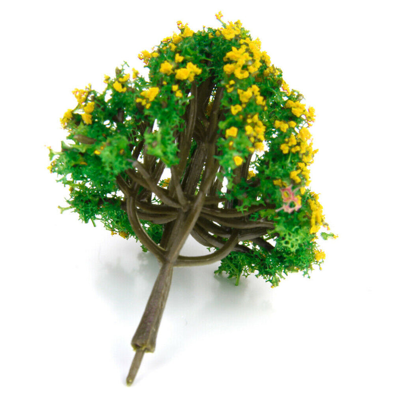 30Pcs 1/75 -1/500 Landscape Layout Pagoda Trees Models & Yellow Flowers Tree
