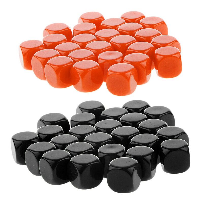 50Pc 16mm Blank Dice Round Corner In White Dice Acrylic For D \u0026 D RPG MTG