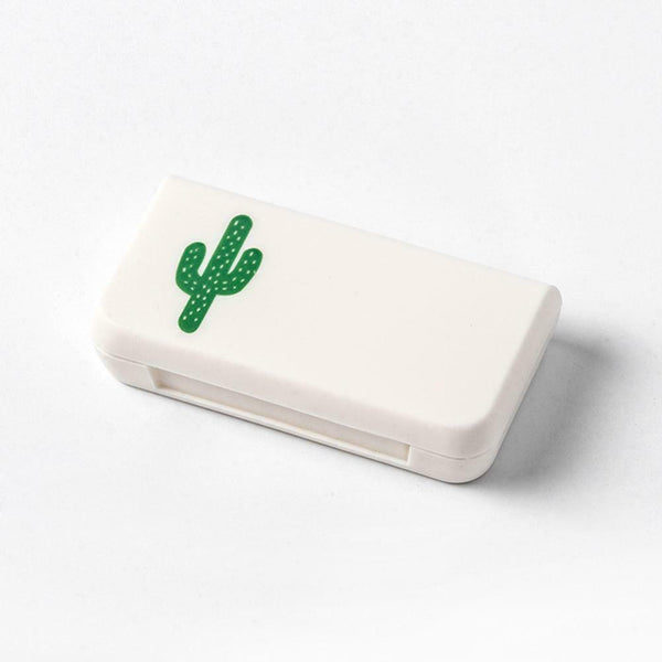 Portable 3 Grids Mini Pill Case Medicine Box Travel Tablet Holder (Cactus)