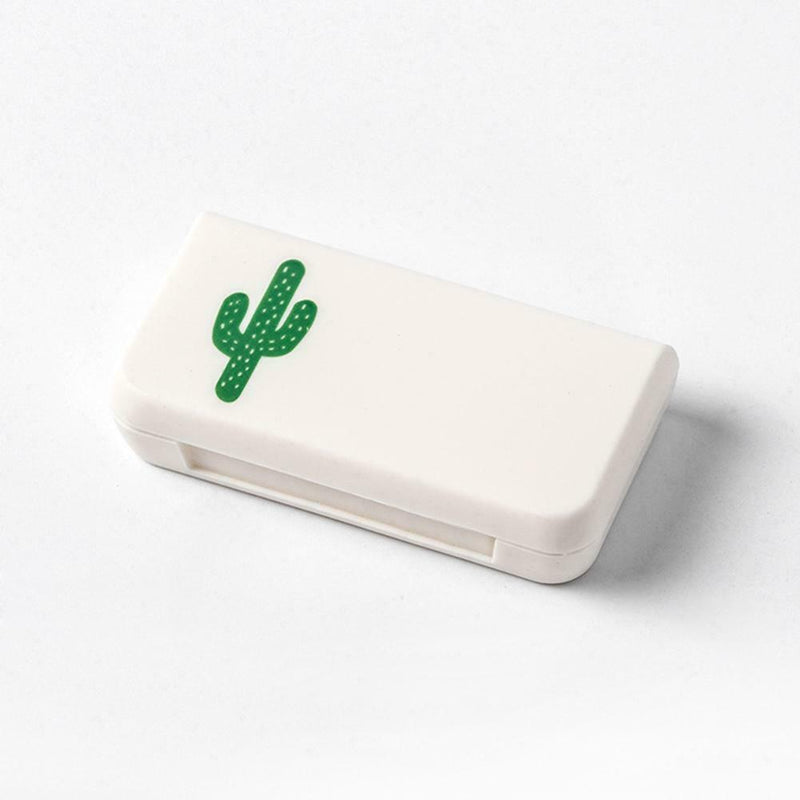 Portable 3 Grids Mini Pill Case Medicine Box Travel Tablet Holder (Cactus)