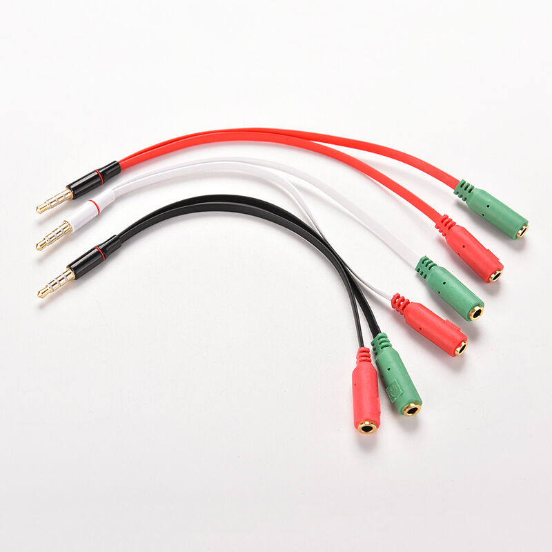 1x3.5mm  Audio Mic Splitter Cable Earphone Headphone Adapter male to 2 Female MO