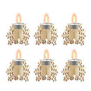 6pcs Wooden Snowflake Candlestick Tealight Holder DIY Candle Holder Decorati Hn