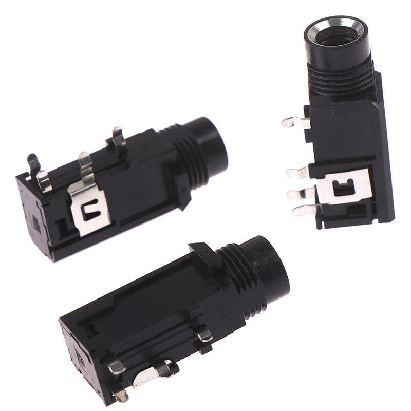 3pcs/lot 6.35mm Jack stereo female socket connector audio adapter 4pin.ES