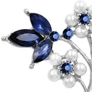 Exquisite Temperament Blue Crystal Brooch Physiology Coniferous Women'S Bro
