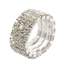 Toe Ring Elastic 3-Rows rhinestones clear Wedding Jewelry 9mm