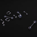 9x Clear Color Belly Navel Tongue Lip Rings Bars Studs Body Piercing Jewelry BSE
