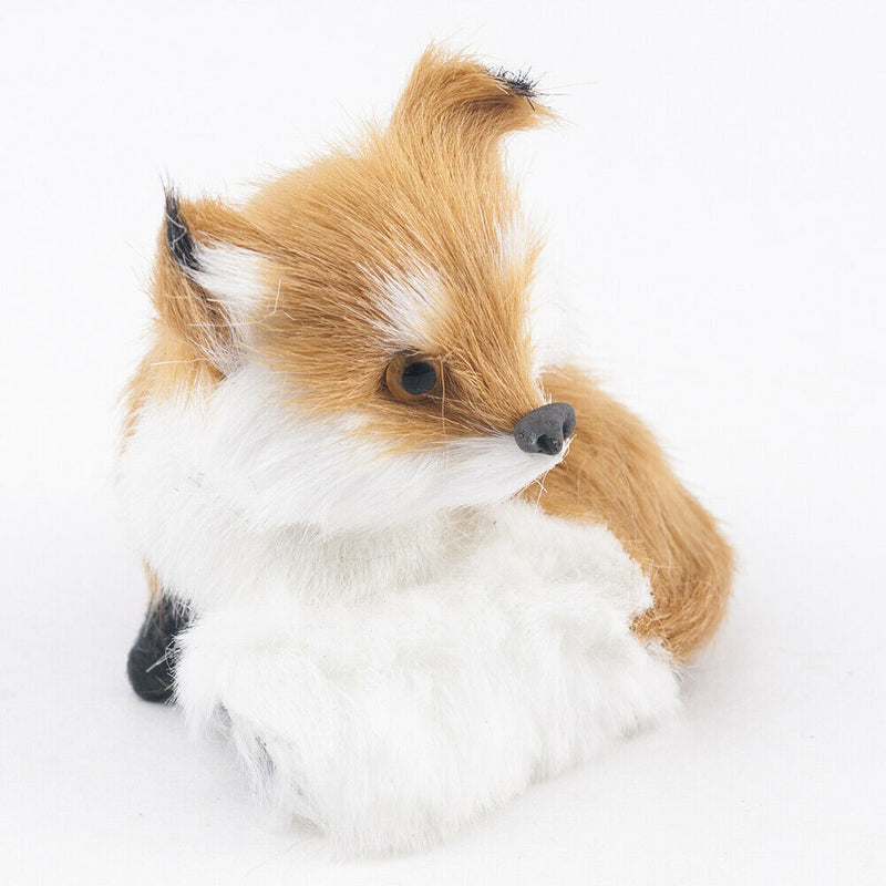 Brown Simulation Polyethylene Furs Squatting Fox Toys For Home Decor Kids Gift