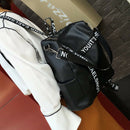 Casual Pu Washed Leather Letters Strip Backpack Korean Large Capacity Trave