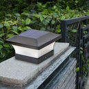 6LED Solar Power Fence Light Waterproof Square Column Lamp Garden Decor A