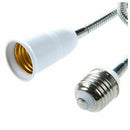 E27 to E27 Light Lamp Bulb Flexible Extension Adaptor Converter (White,60cm