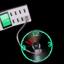 Desktop Mini Flexible Gooseneck LED Clock USB Fan For PC Notebook Time Di hv2n