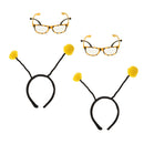4pcs Novelty Yellow Bumble Bee Headband Eye Glasses Birthday Party Accessory