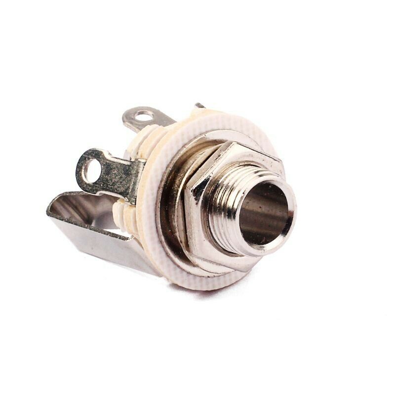 6Pcs Electric Guitar Bass Stereo Jack Dual Channel Jack 6.3Mm 6 Pack