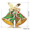 Crystal Christmas Bell Brooch Pin Christmas Decorations Rhinestone Covered