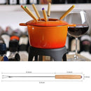 Stainless Steel Color Coding Chocolate Fountain Cheese Fondue Forks with Oa