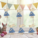 Nordic Wooden Easter Rabbit Pendant Festival Party Hanging Ornament Decor A
