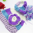 Baby Boys Girls Photography Clothing Colorful Flower Knitted Long-Tail Hat