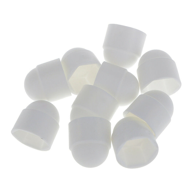 10 Pcs M12 18x23mm White Dome Bolt Nut Protection Cap Cover for Hexagon Screw