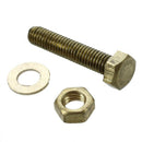 5 x Hex Head Nut 5mm x 25mm Thread Solid Brass Screw Bolts with 2 Washers G9Q6