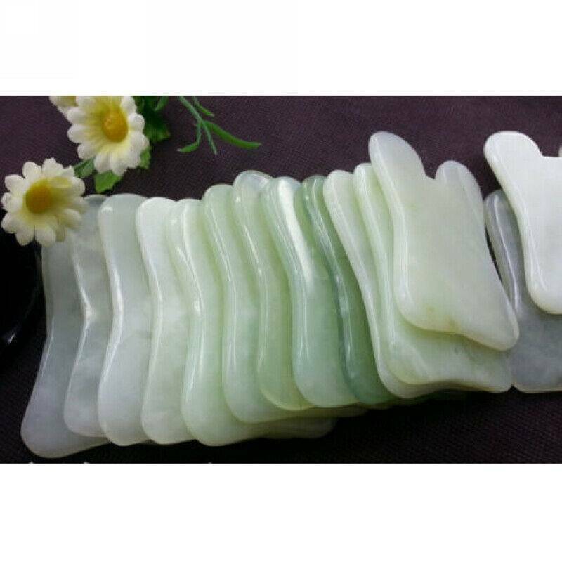 Gua Sha Facial Body Massage Chinese Medicine Natural Jade Board Scraping Tool^^