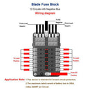 Fuse Box 6 Way Blade Holder Block Auto Distribution Panel 32V Board Car Power-OZ