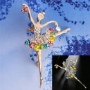 Dancing Ballet Girl Brooch Rhinestone Brooch Pin Jewelry Bouquet Accessory B Gw