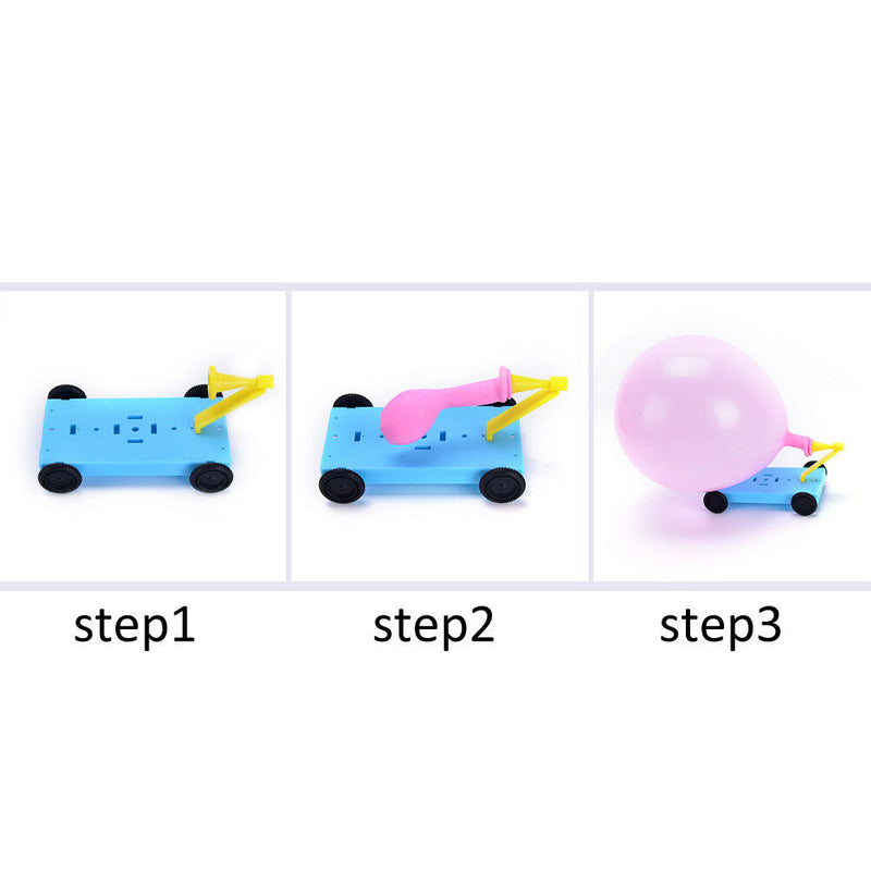 Science Physical Experiments Homemade Balloon Recoil Car DIY Materials For Kid3c