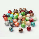 100Pcs Multi-Colors Glass Round Beads For DIY Beading Sewing Crafts 12mm