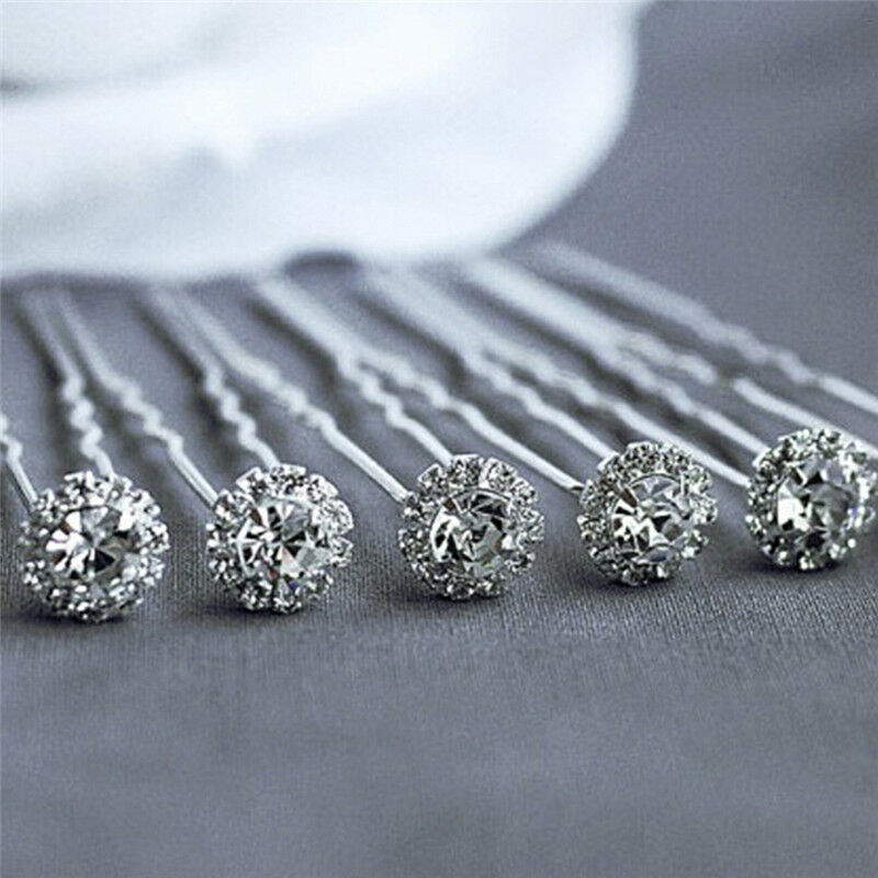 10 Diamante Rhinestones Bridal Wedding Prom Women Hair Pins Clips Fashion J Gn