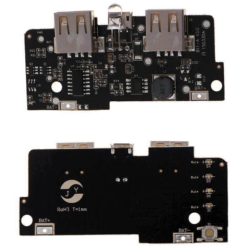 5V 2A Power Bank Charger Module Step Up Boost Dual USB LED PCB Circuit Board Gw