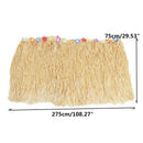 Hawaiian Luau Beige Flower Grass Garden Beach Party Table Skirt Cover Decor