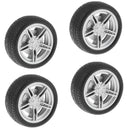 4 Pieces 40mm Wheel Rims Rubber Tyres for RC Drift Car DIY Kits Replacement