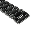 Bracelets watch links clasp stainless buckle 20mm end right Solid Black str T9B2