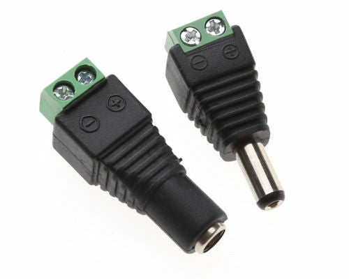10x12V male + female 2.1x5.5mm DC Power Plug Jack adapter connector for CCTV_ Lt
