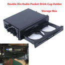 Universal Car Double Din Radio Pocket Installation Dash Storage Box Cup HolderOZ