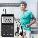 Portable Dual Band AM/FM Pocket Radio Digital Display Mini Radio (Black) A